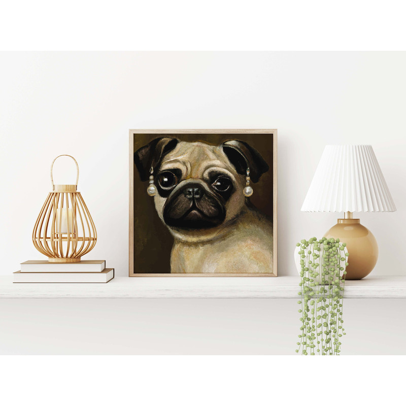 Pug Wall Art, Cute Nursery Prints, Children's Wall decor, Printable, Animal Painting, Pet Portraits.jpg