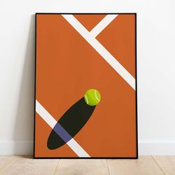 tennis wall art, minimal sports illustration poster, high-quality digital art, contemporary art print
