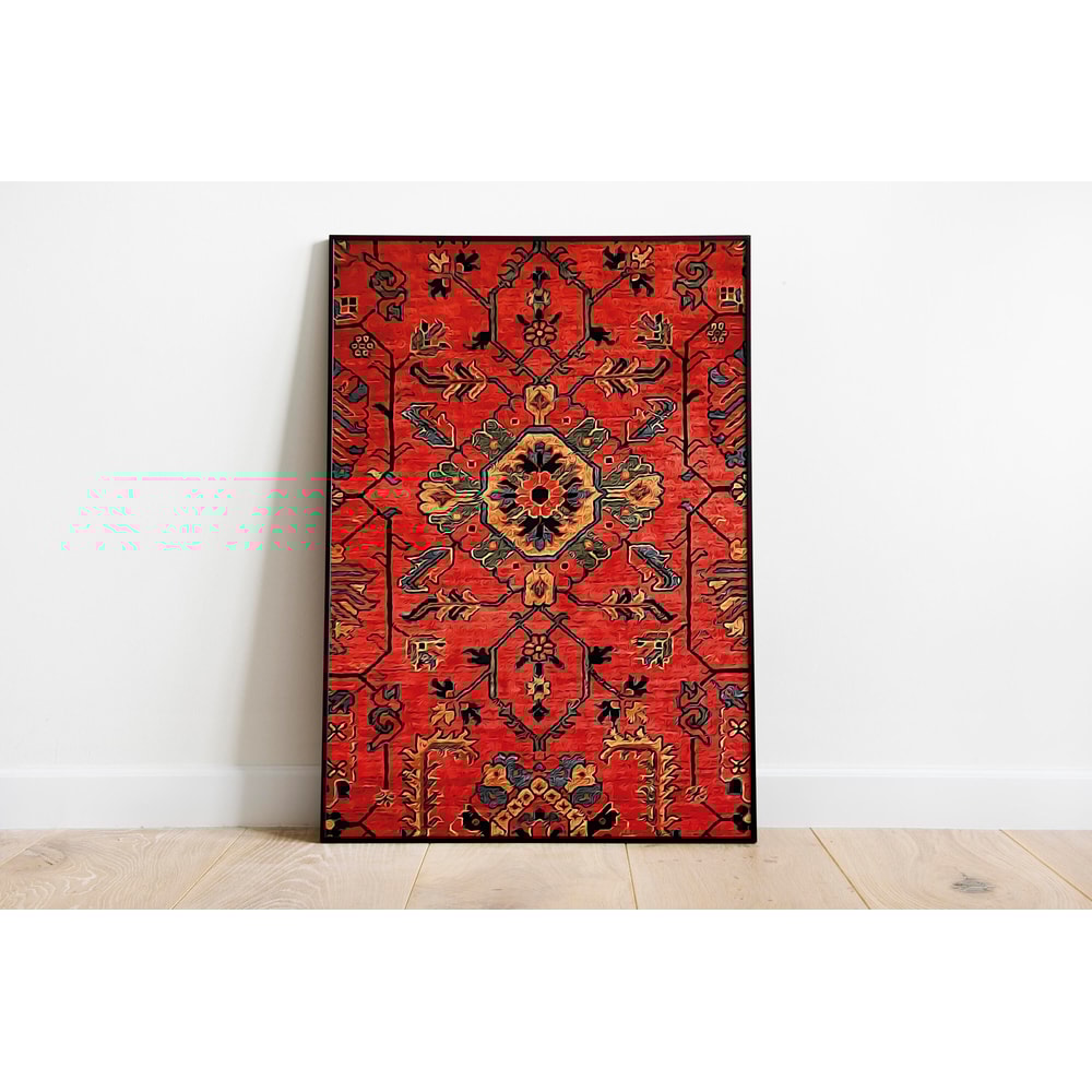 Orange Vintage Print, Living Room Wall Art, Abstract Decor, Bright Colourful Antique Poster, Paintings.jpg