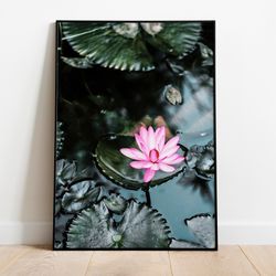 lotus wall print, printable home decor, floral poster, neutral wall art, printable poster, indian poster