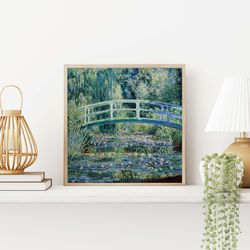 vintage painting art print, instant digital download, poster, wall art, paintings, water lilies painting
