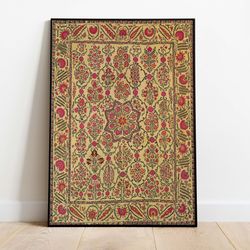 vintage indian tapestry art, floral prints, living room decor, indian painting, poster, wall art, paintings