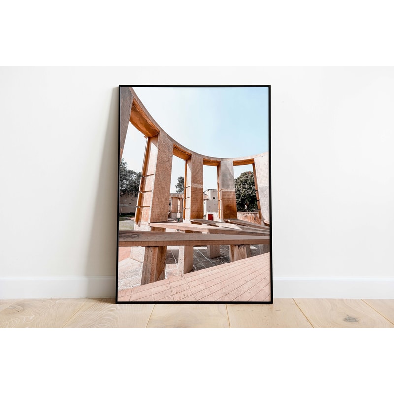Neutral Indian Travel Print, Jaipur Jantar Mantar Wall Art, Rajasthan Travel Art, Living Room Decor, India Travel Decor.jpg