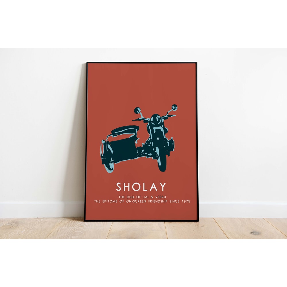 Sholay Bollywood Movie Poster, Indian Movie, Digital Prints, Instant Download, Vintage Movie Art, Wall Art, Film Poster.jpg