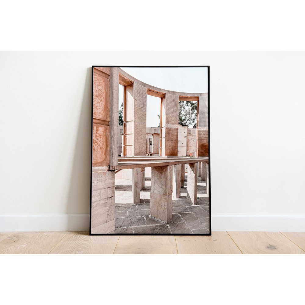 Neutral Indian Travel Print, Jaipur Jantar Mantar Wall Art, Rajasthan Travel Art, Living Room Decor, India Travel Decor-2.jpg