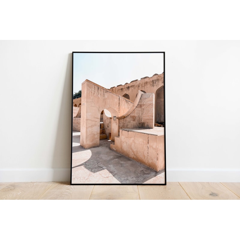 Neutral Indian Travel Print, Jaipur Jantar Mantar Wall Art, Rajasthan Travel Art, Living Room Decor, India Travel Decor-4.jpg