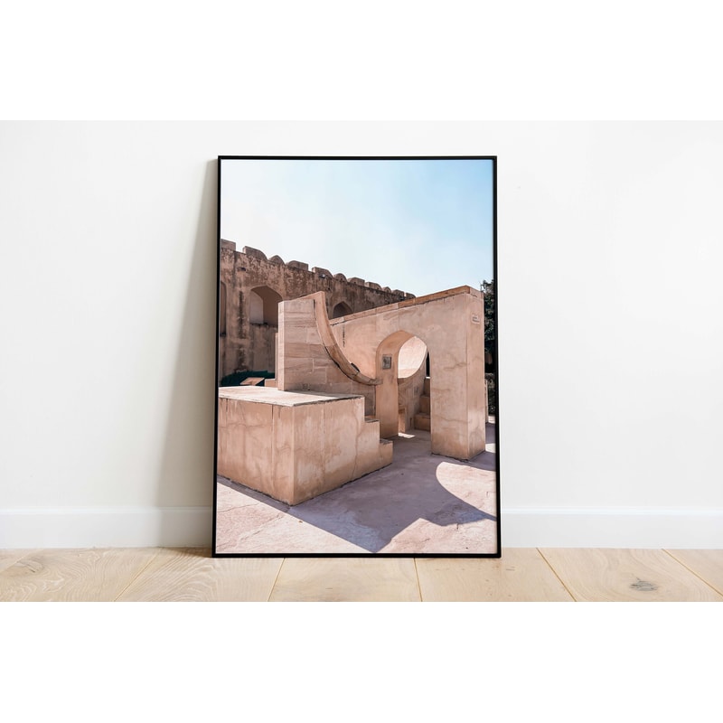 Neutral Indian Travel Print, Jaipur Jantar Mantar Wall Art, Rajasthan Travel Art, Living Room Decor, India Travel Decor-5.jpg