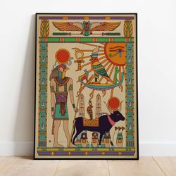 vintage egyptian art print, instant digital download, historic egypt wall art, cave painting, vintage decor, egyptian re