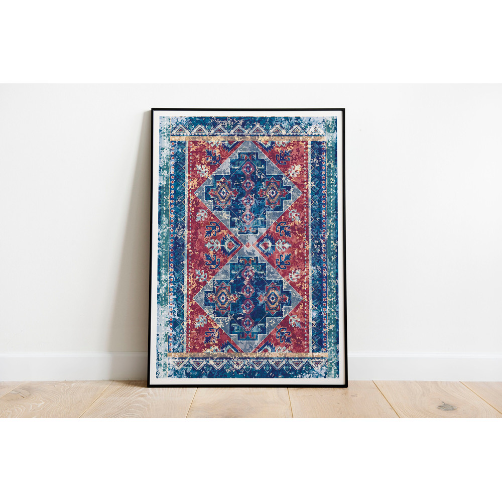 Vintage Tribal Print, Living Room Wall Art, Abstract Decor, Printables, Colourful Antique Poster, Poster, Wall Art, Paintings.jpg