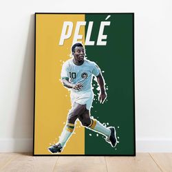 pele poster goat, football geek decor, digital prints, instant download, brazil soccer poster, home decor, sports gifts
