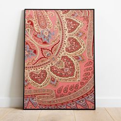 paisley wall art, india prints, home decor, printable, indian vintage, printables, pichwai painting, poster, wall art, p