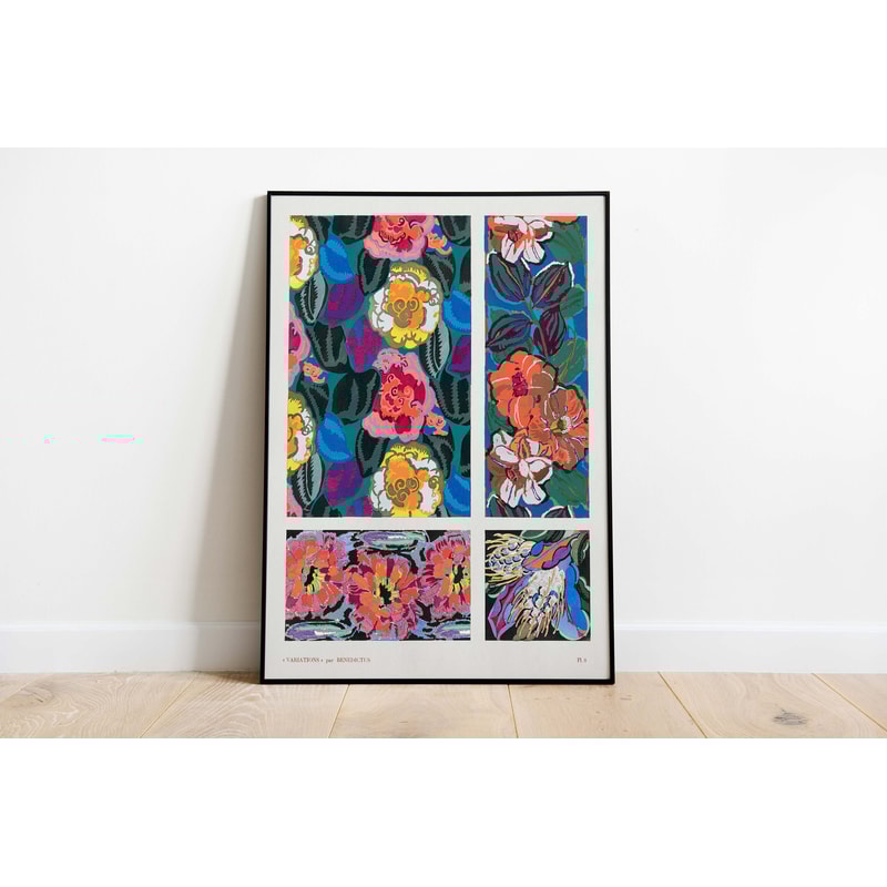 Vintage geometric floral motifs, Vintage Art Poster, Vintage Floral Print, Instant Digital Download, Poster, Wall Art, Paintings.jpg