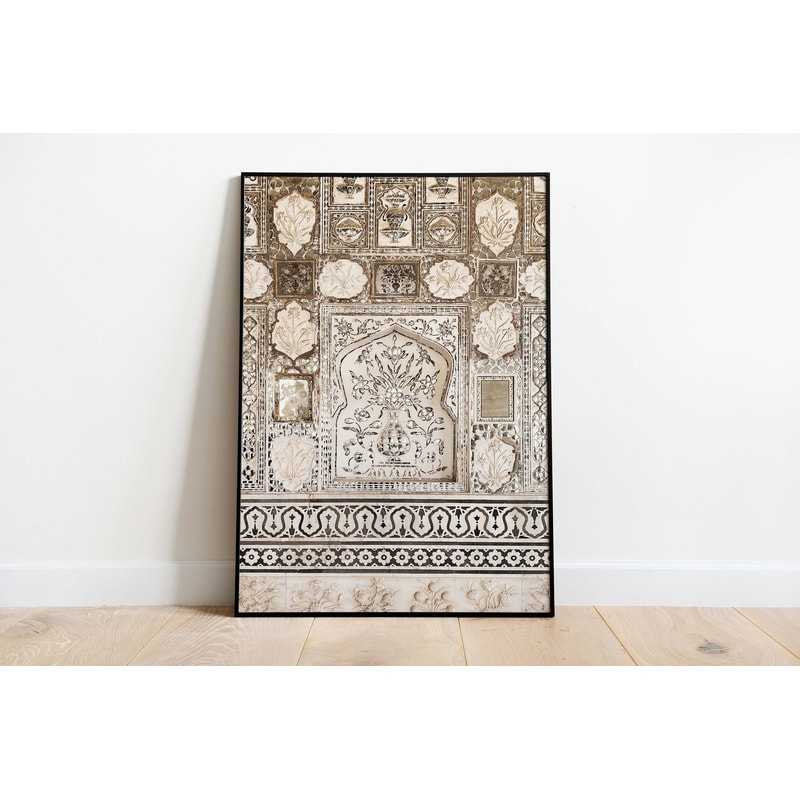 Sheesh mahal Indian Palace Wall Art, Jaipur Architecture Travel Poster, Living Room decor, Indian Vintage Royal Poster, Wall Art-3.jpg