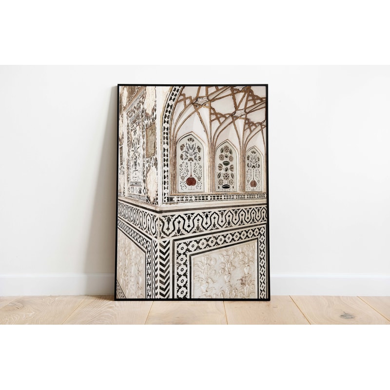 Sheesh mahal Indian Palace Wall Art, Jaipur Architecture Travel Poster, Living Room decor, Indian Vintage Royal Poster, Wall Art-2.jpg