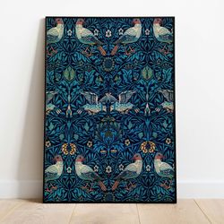 william morris strawberry thief vintage art poster, vintage floral tapestry, instant digital download, poster, wall art,