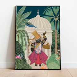 shreenathji pichwai, modern pichwai, home decor, traditional paintings, instant download, indian folk art, poster, wall