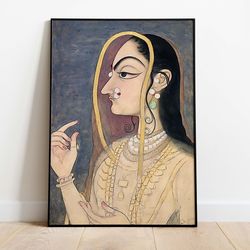vintage radha painting, home decor, traditional paintings, instant download, indian vintage art poster, wall art, painti