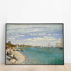 regatta at sainte-adresse by claude monet, famous impressionism painting, antique art reproduction, printable wall art,