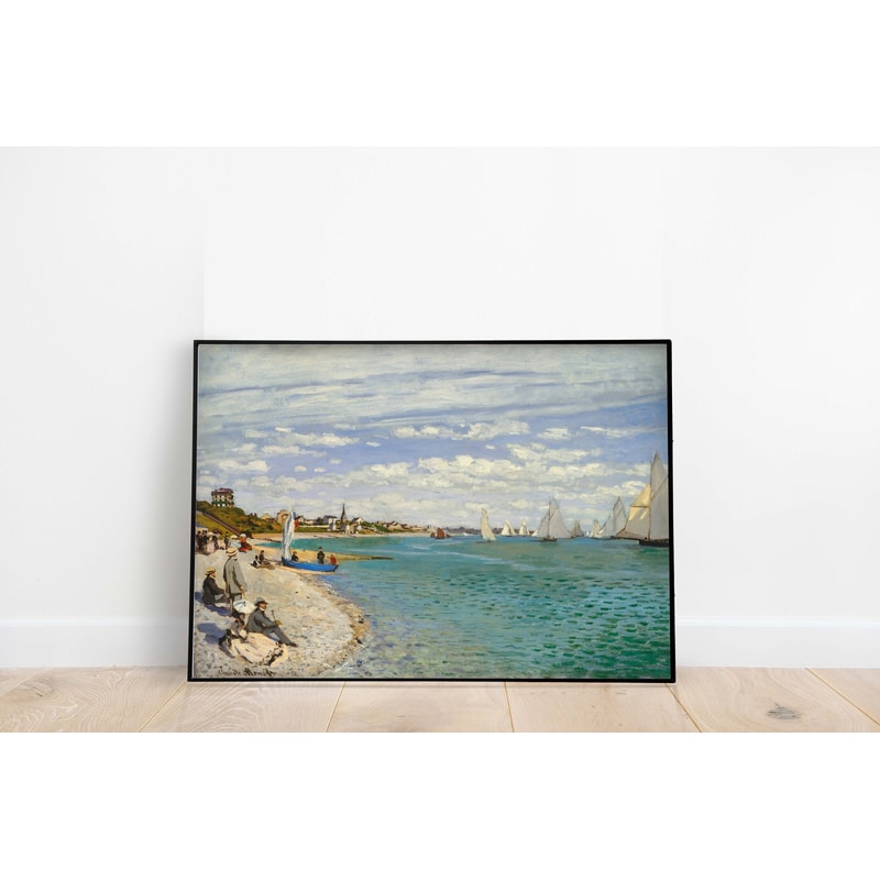 Regatta at Sainte-Adresse by Claude Monet, Famous Impressionism Painting, Antique Art Reproduction, printable wall art, Beach Painting.jpg