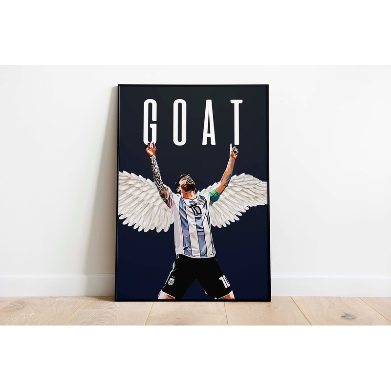 Lionel Messi GOAT, Argentina, World Cup Qatar 2022, Digital Print, Wall Art Decor, Home Decor, Wall Art, Sports Poster, Gifts for him-3.jpg