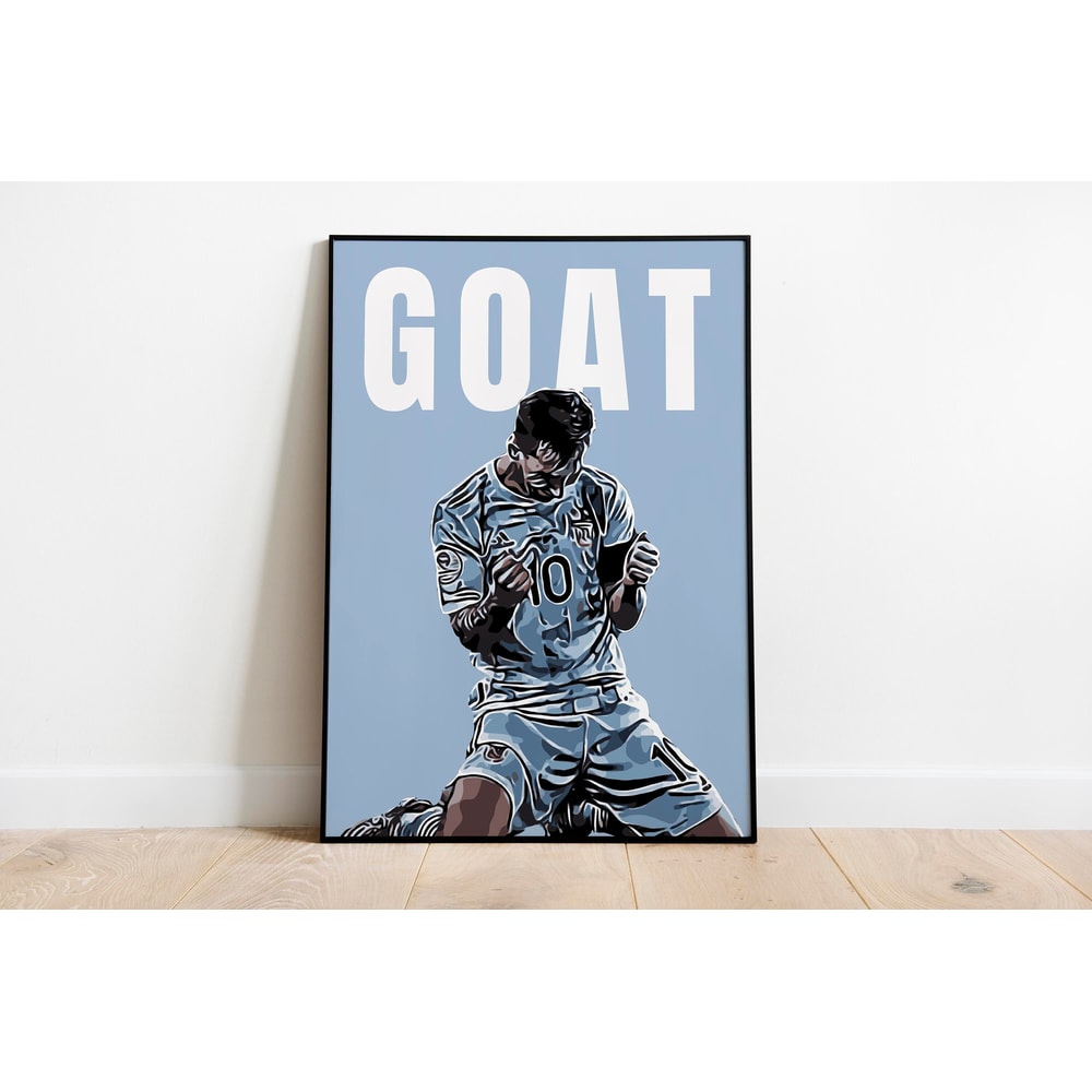 Lionel Messi GOAT, Argentina, World Cup Qatar 2022, Digital Print, Wall Art Decor, Home Decor, Wall Art, Sports Poster, Gifts for him-4.jpg