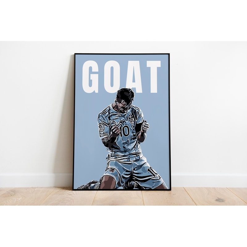 Lionel Messi GOAT, Argentina, World Cup Qatar 2022, Digital Print, Wall Art Decor, Home Decor, Wall Art, Sports Poster, Gifts for him-4.jpg