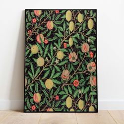 william morris vintage art poster, floral lemon print, exhibition , instant digital download, fruit painting, poster, wa