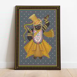 shreenathji pichwai, vintage, home decor, printable, traditional paintings, instant download, indian folk art, poster, w