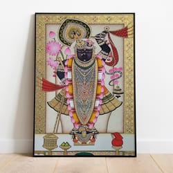 shreenathji pichwai, vintage, home decor, printable, traditional paintings, instant download, indian folk art, poster, w