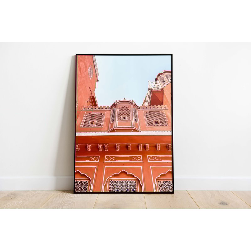 Neutral Indian Palace, Hawa Mahal Wall Art, Jaipur Poster, Rajasthan Palace, Living Room Decor, Digital Download Poster, India Travel Decor-5.jpg