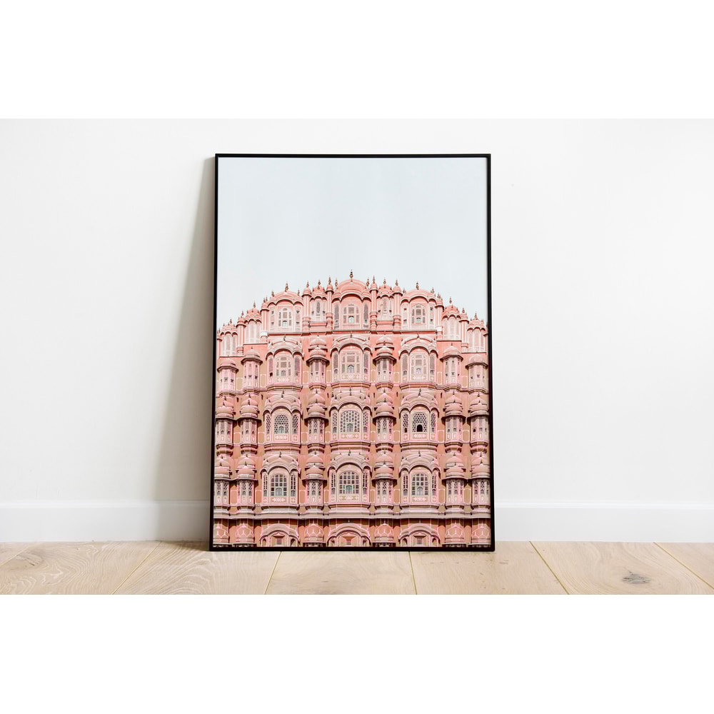 Neutral Indian Palace, Hawa Mahal Wall Art, Jaipur Poster, Rajasthan Palace, Living Room Decor, Digital Download Poster, India Travel Decor-6.jpg