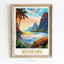 american samoa national park poster samoan art scenery artwork maximalist decor modern wall art landscape nature wall ar