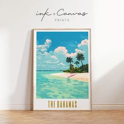 bahamas travel poster retro travel prints mid century modern wall art maximal decor caribbean prints nassau bahamas prin