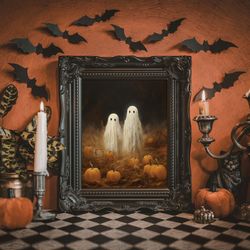 halloween wall art cute ghosts digital prints vintage halloween decor pumpkin art prints spooky fall decor printable hal