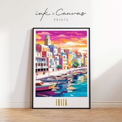 ibiza travel print spain poster maximal decor mid century modern wall art eclectic decor ibiza art print spanish wall ar