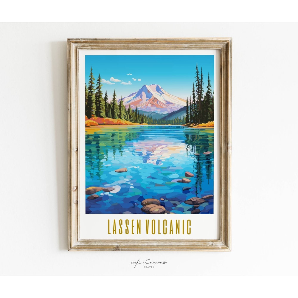 Lassen Volcanic National Park Poster California Lassen Park Print Maximalist Decor Landscape Nature Wall Art Lassen Poster Unframed Prints.jpg