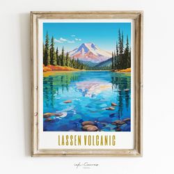 Lassen Volcanic National Park Poster California Lassen Park Print Maximalist Decor Landscape Nature Wall Art Lassen Post
