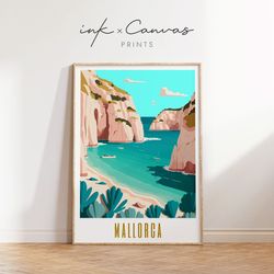 mallorca travel poster spain print maximal decor mid century modern wall art vintage posters mallorca spain poster europ