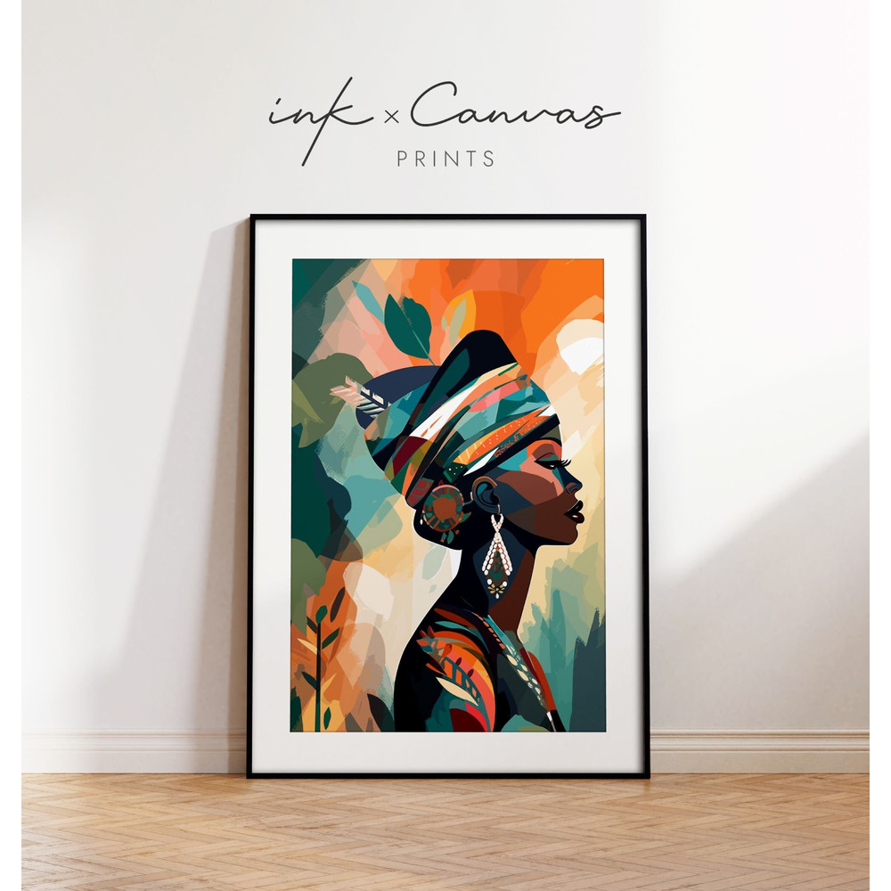 African American Art Black Woman Art Print Afro Women Prints Maximal Decor African Arts Vibrant Artwork Black Art Bohemian Digital Download.jpg