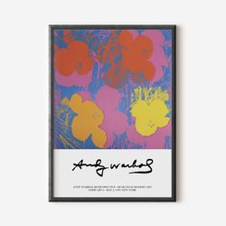 andy warhol wall art print, pop art exhibition print, trendy poster, famous gallery wall art decor for living room, andy