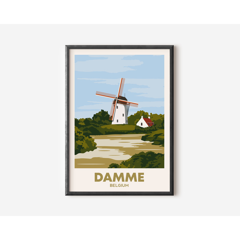 Damme Belgium Travel Wall Art Print, Wall Art Nature Wall Hanging, Home Decoration Gift Art Lovers, Wall Art Print, Traveller Gift Poster.jpg