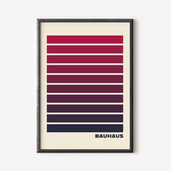 bauhaus poster print, beige exhibition poster, mid century modern art decor, orange abstract vintage minimalist retro wa