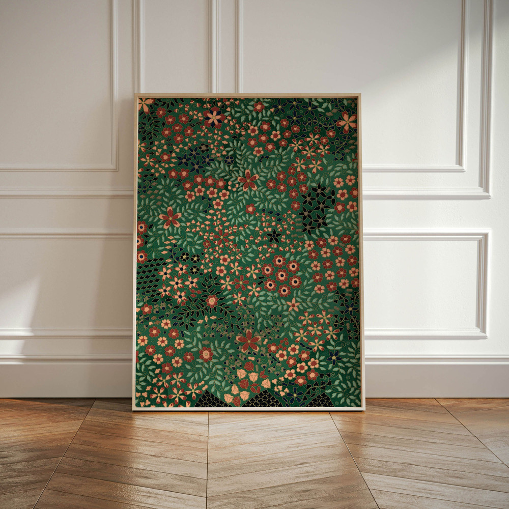 Japanese Woodblock Poster, Floral Oriental Print, Green And Red Wall Art Poster Popular Famous Artist Art Print, Gallery Wall Home Decor-2.jpg