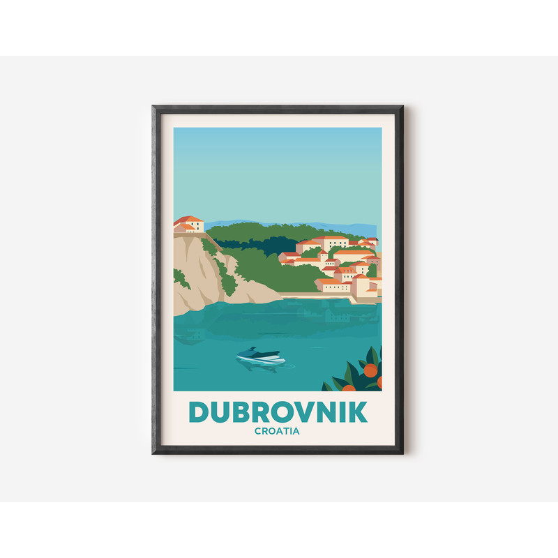 Dubrovnik Croatia Wall Art, Traveller Gift Art Lovers, Travel Market Wall Art Print, Modern Travel Art Croatia Bedroom Living Room Poster-1.jpg