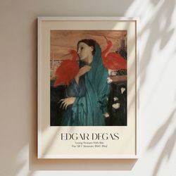 edgar degas exhibition wall art print, woman with ibis poster, minimalist vintage poster, cultural wall art, iconic gall