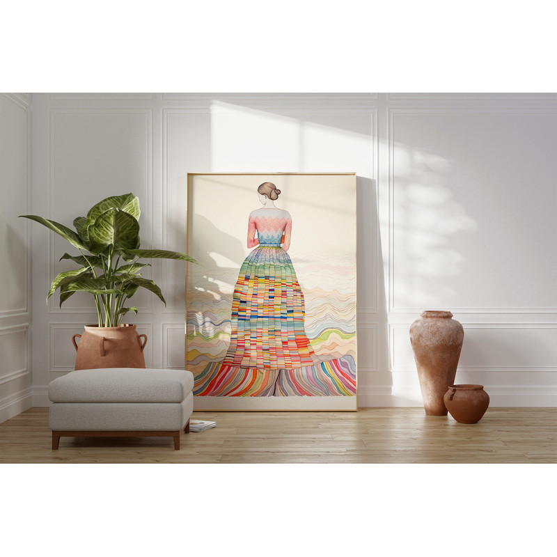 Colorful Eclectic Poster Print, Boho Wall Art, Bohemian Decor, Artistic Rainbow Green Home Decor, Gallery Wall Home Decor, Gift for Friend-1.jpg