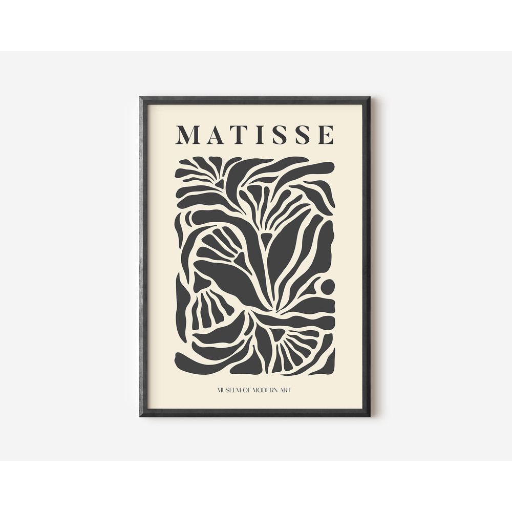 Henri Matisse Exhibition Poster, Famous Gallery Wall Art Print, Grey Beige Boho Art Print,Wall Decor, Garden, Scenery Nature Living Room Art.jpg