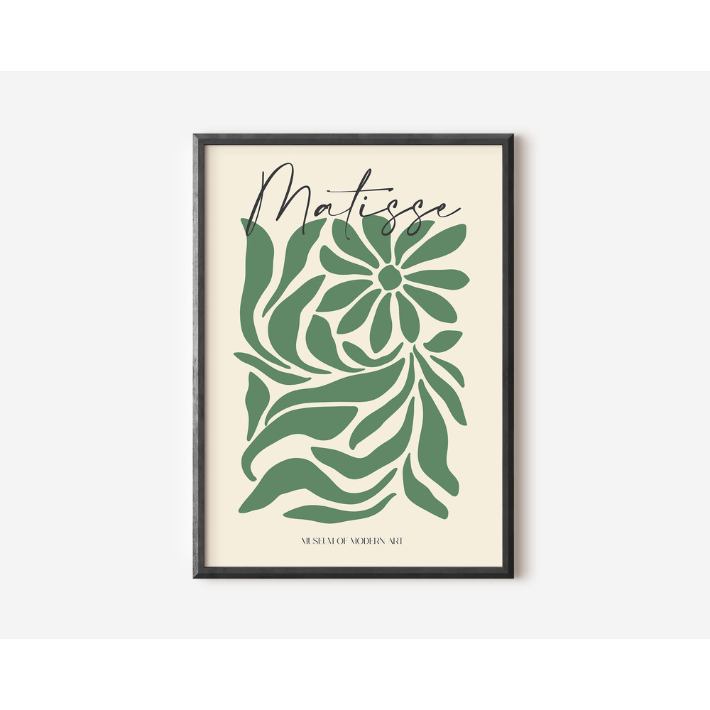 Henri Matisse Exhibition Poster, Famous Gallery Wall Art Print, Sage Green Beige Boho Art Print, Wall Decor, Garden, Bedroom Living Room Art.jpg