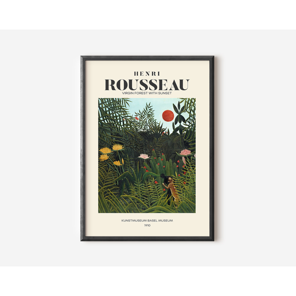 Henri Rousseau Exhibition Poster, Famous Gallery Wall Art Print, Green Art Print Floral Wall Print, Garden, Scenery, Nature, Living Room Art.jpg