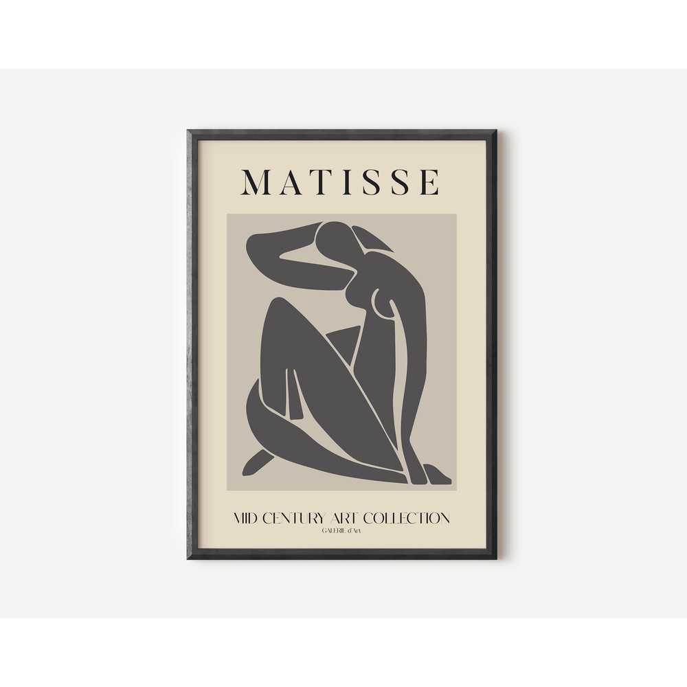 Henri Matisse Exhibition Poster, Famous Gallery Wall Art Print, Grey Beige Boho Art Print,Wall Decor, Garden, Scenery Nature Living Room Art-2.jpg